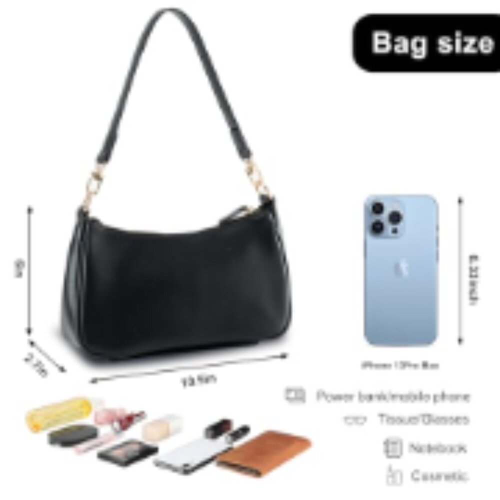 PU Leather Tote with Removable Straps, Zipper Closure Crossbody Bag - Picture 5 of 7